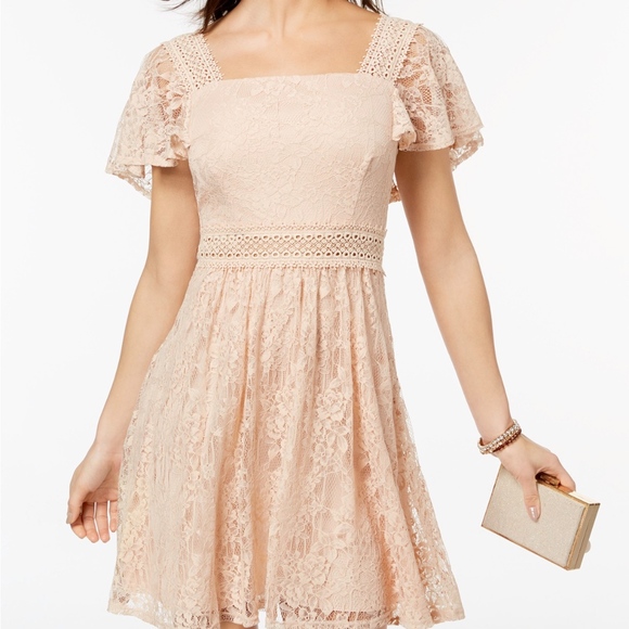 b darlin lace fit and flare dress